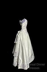 Aesthetic Ball Gown Off The Shoulder White Semi Formal Prom Dress Ruffle Long Party Dress